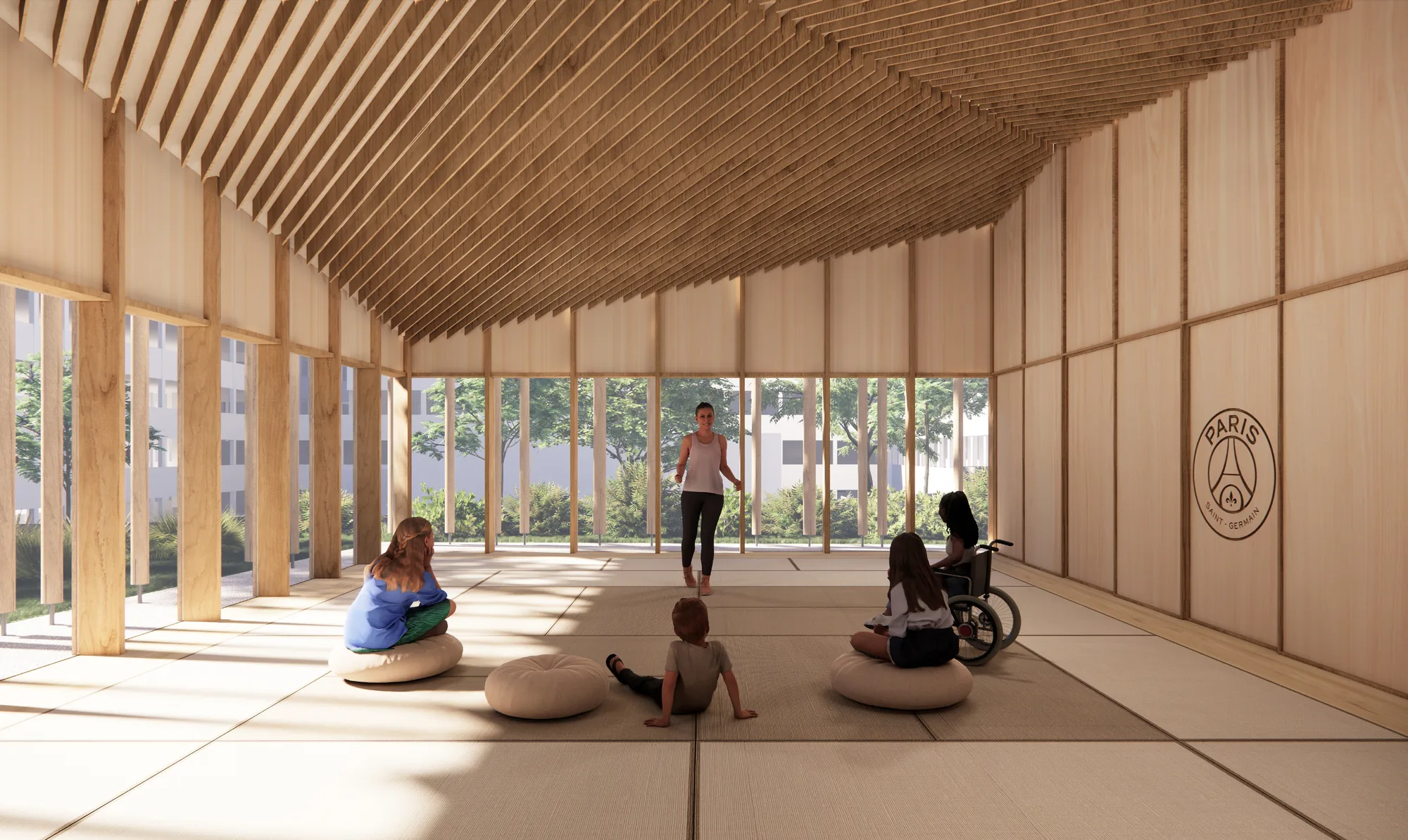 Vue depuis les arbres — bulle d'oxygène pour enfants hospitalisés